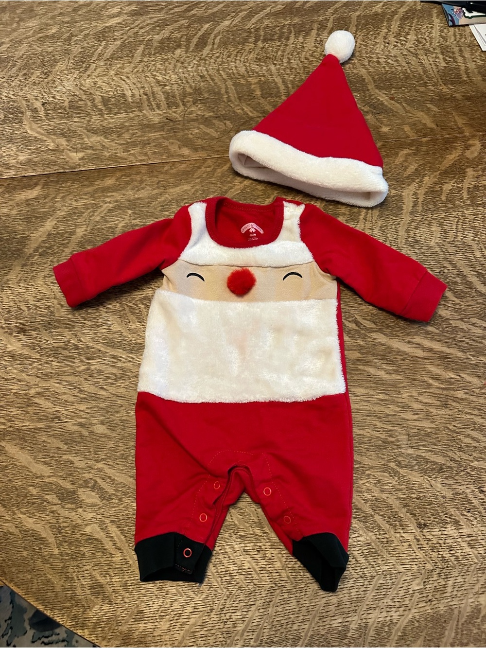 Baby Santa Romper with Hat - Red & White Holiday Set